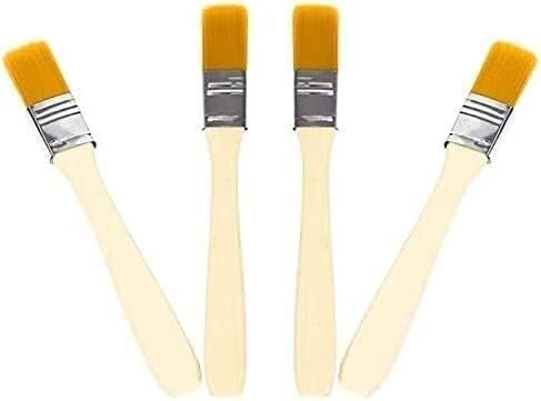 LAVAMI Pinsel-Set mit Holzgriff, Pinsel for Reinigen und Entfernen von Staub, Glanzpinsel, Ölpinsel (30-teilig) (Farbe: Holzfarbe Gelb)