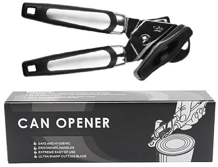 Has & Fas Can Opener Stainless Steel Multifunctional Manual Heavy Duty Commercial Smooth Edge Professional Tin Openers That Works for olders & Elderly/Arthritic Hands