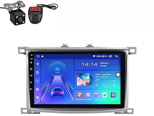 Android Auto 2 Din Radio Mit Navi 9 Zoll Touchscreen Für Toyota Land Cruiser 100 2002-2007 Android 12 Autoradio Bluetooth Plug-and-Play DAB + WiFi 4G Mirrorlink Carplay OBD USB ( Color : 10inch , Size