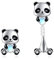 925 Sterling Silber Panda Ohrringe Ohrstecker Schmuck Geschenke für Damen Mädchen (Panda)