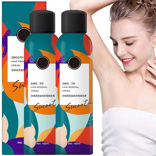 Detvfo Haarentfernungscreme, Detvfo Haarentfernungscreme-Spray, glattes Haarentfernungs-Cremespray, Körperhaarentfernungs-Cremespray, Haarentfernungsspray für Frauen und Männer (2Pcs)