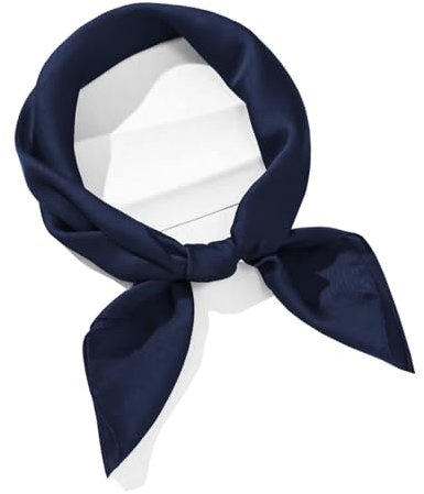 Van Der Rich ® - Elegantes Halstuch mit Seidensatin-Effekt Quadratisches Halstuch - Damen (Marine)