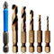 Pyatofly 6-Piece Drill Bit Set M35 Cobalt Stubby High Speed Steel As Shown for Stainless Steel & Hard Metals for Quick Chucks & Impact Drivers