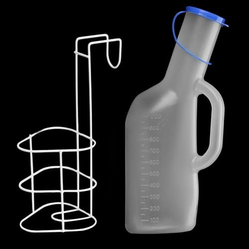 Urinflaschen Tragbare Urinal für Männer Kunststoff Notfall Toilette mit Deckel für Unterwegs, Auto und Camping,800ML