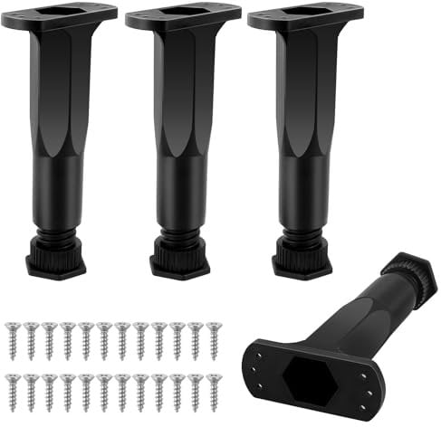 AOROPS Bettgestell Stützfüße, 4 Stück Verstellbare Bettfüße Heavy Duty Bettmittelpunktmatte, Einziehbare Möbelfüße Bettbein Ersatzfüße für Schrank TV Schrank Bett Sofa Nachttisch Stuhl