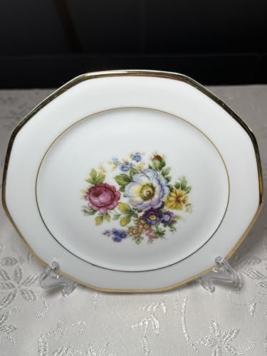 Generisch Heinrich Winterling Porzellan, Teller mit Blumenmotiven und Goldrand, Durchmesser 17cm