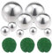 12Pcs Klein Garten Teiche Deko Set, Schwimmkugeln in Silber, Schwimmende Lotusblätter, Metallkugeln aus Rostfreiem Stahl,Mini Metallkugeln und Schwimmende Lotusblätter für Miniteich Garten Dekoration