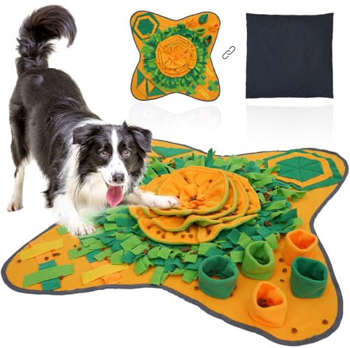 HDOELGP schnüffelteppich Hund Snuffle mat Interaktives Spielzeug Fördert die natürliche Futtersuche waschbar Für kleine & große Hunde Schnüffelspielzeug Indoor-Trainingsspielzeug für Hunde（70 * 70cm）