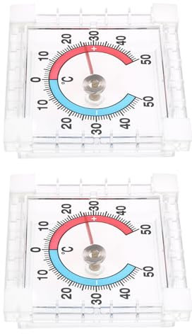 Be In Your Mind 2Pcs Conservatory Analog Thermometer Outdoor Stick-On Thermometer Window and Door Thermometer for Room Greenhouse Garag Garden