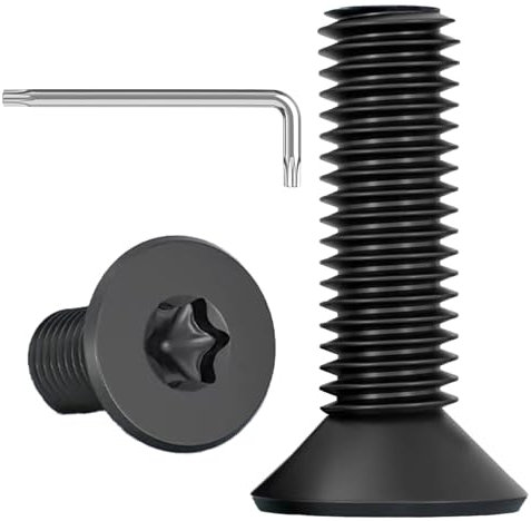 ORTAVA 20 Stück M6 x 20 Senkkopfschrauben Torx, Schrauben Schwarz Senkkopf, Edelstahl A2 V2A, Schwarzes Oxid, Maschinenschrauben mit Torx Schlüssel, für Maschinenausrüstung und Wohnmöbel