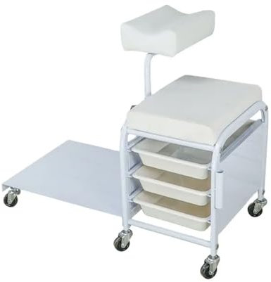 Salon Trolley Cart with Wheels, Three-layer Manicure Foot Bath Tool Cart with 360° Rotating Hand Support, Portable Esthetician Trolley for Pedicure, Massage, Spa