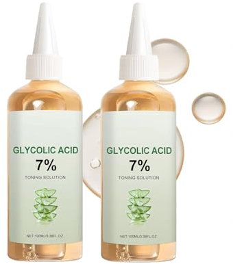 Glycolsäure 7% Toning Solution mit Aloe Vera, Glycolic Acid Toner, Exfoliating Toner, Feuchtigkeitspflege Gesichtswasser, Glykolsäure Gesichtstoner, reduziert große Poren (2)