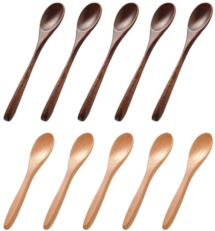 Paquete De 10 Cucharas De Madera, Cucharas De Postre De Madera, Cucharones, Utensilios De Cocina, Útiles De Cocina, Cucharas Para Mezclar, Cucharas Para Cocinar, Cucharas Soperas