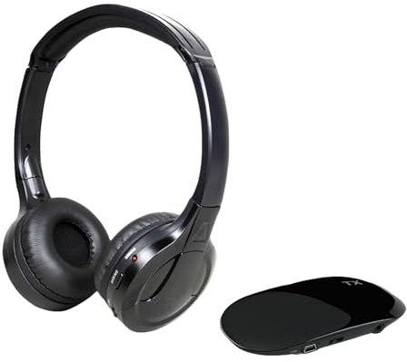 ZANCHIE Auriculares estéreo inalámbricos, Auriculares sobre la Oreja para TV Auricular con Cable con transmisor, 20-30m Rango de Trabajo inalámbrico, para PC TV Smart Phones