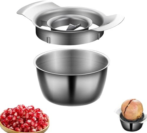 LXCJZY Pomegranate Peeler Tool,Pomegranate Seed Remover With Bowl And Wooden Hammer,Pomegranate Seeds Remover Machine for Home Kitchens (Peeler+Bowl)