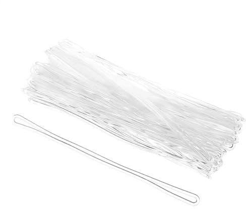50 cinghie da 15,2 cm per bagagli, in plastica trasparente, per appendere etichette per bagagli, carte d'identità