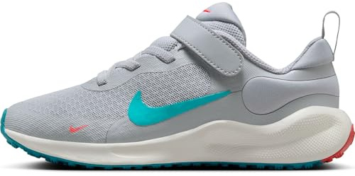 Nike Revolution 7 Schuh für jüngere Kinder, Wolf Grey/Dusty Cactus-Bright Crimson, FB7690-008, 31.5 EU (13.5C US)