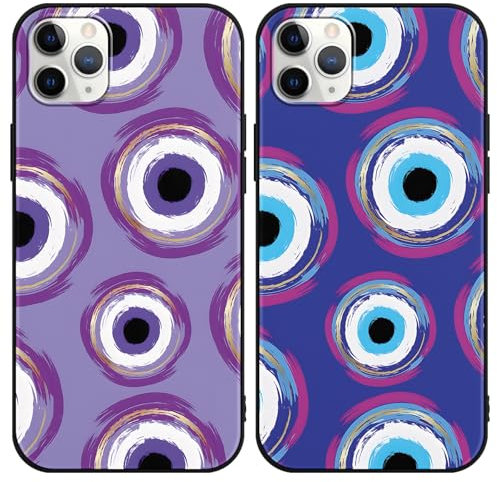 Phoona 2 Packs Art Eyes Pattern Phone Case for iPhone 11 Pro Max 6,5, Cute Aesthetic Design Print Funda with TPU Slim Liquid Silicone Protection Shockproof Soft Cover for Women Girls
