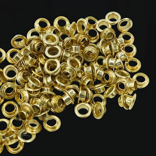 WedDecor 10mm Self-Piercing Banner Gold Eyelets For Semi-Automatic Eyelet Machine, Durable Iron Grommets Without Washers For Banners, Pool Cover or Signs, 500pcs