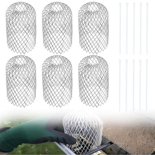 Dachrinnen Laubschutz, 6 Stück Fallrohrschutz Dachrinnenschutz Regenrinnen Laubschutz Dachrinnen Laubschutz Laubfilter Dachrinnensieb Laubschutz Dachrinnenfilter für Dachrohre Laubfanggitter