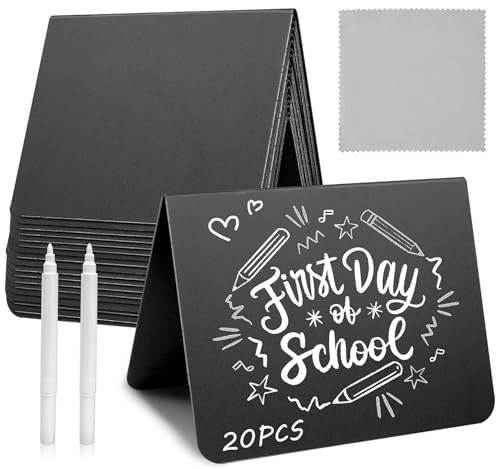 Kreidetafel Klein Umweltfreundlich Buffet Schilder Iebensmittelechtem Tafel zum Beschriften 20stk Preisschilder Aufsteller 10x7.5cm Abwischbare für Restaurant Café Hochzeit Party Bäckerei
