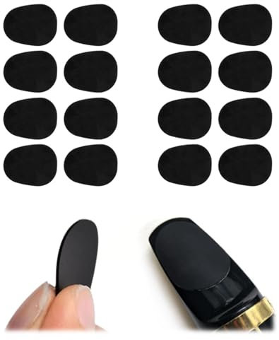 Mundstückkissen - 16 Stück 0.8mm Bissgummi Klarinette für Anfänger, Saxophone und Klarinetten (Schwarz)