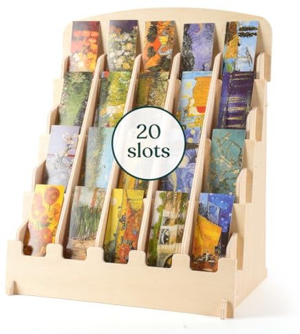 YOPPIX 20 Taschen Lesezeichen-Präsentationsständer, tragbarer Lesezeichenhalter, Aufkleberhalter, Grußkarten-Display für Handwerksmessen, Verkaufsstände, Einzelhandelsgeschäft