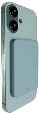Puro Slim Power Mag Power Bank 4200 mAh, kompatibel mit MagSafe, ultradünn 1 cm, kabelloses Aufladen, Typ-C-Anschluss, für iPhone 12 und höher, Grün