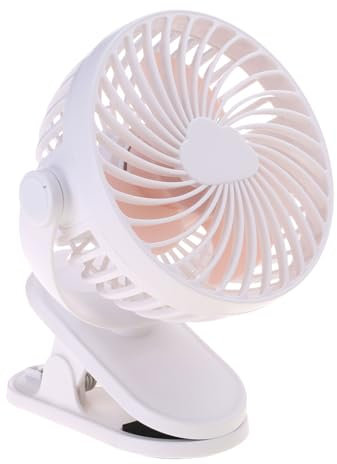 Gramigg Ventilador portátil recargable de 4 marchas, ventilador eléctrico con clip, circulador de refrigeración para camping, ventiladores de refrigeración de escritorio para dormitorio con termostato