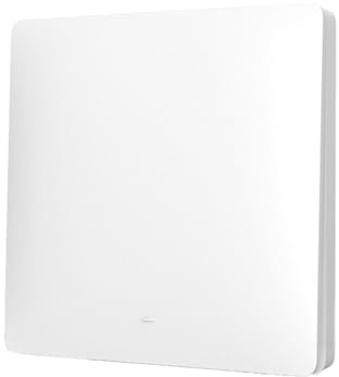 Interruttore RF Wireless Senza Batteria, 1 Tasto, Autoalimentato, RF 433MHz, Quadrato, Montaggio Da Scatola 502 Oppure Con Biadesivo, IP20 Bianco, 86x86x17mm