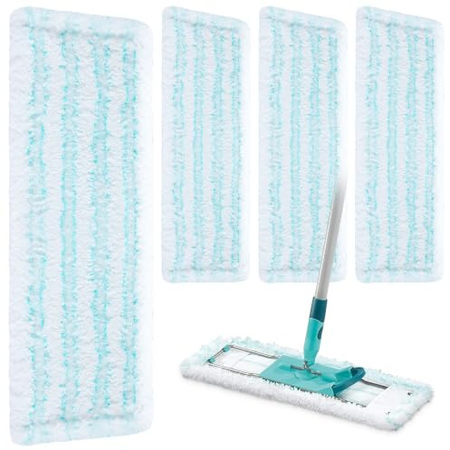 4pcs Ersatz-Wischbezüge für Leifheit Profi XL Micro Duo/Profi XL CottonPlus | Ersatzbezug für Leifheit Profi XL, Flecken schnell entfernen, Effiziente Mikrofaser Ersatzbezug für alle Böden