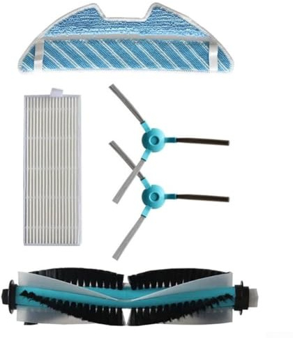 Bulevisiter Kit de cepillo lateral y filtro de repuesto para robot aspirador Conga 1290 1390 1490 1590, compatible con piezas de fregona HEPA, juego de 5 piezas