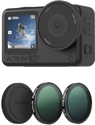 SMALLRIG Filterset für DJI Osmo Action 6, ND16/CPL & 1/4 Black Mist Filterset mit Silikonabdeckung, Schnellverschluss, Objektiv muss Nicht abgenommen Werden, Action-Kamera-Zubehör – 5896