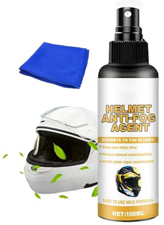 Anti-fog spray for helmet visor, waterproof lasting demister, 100 ml helmet, anti-fog spray with cloth, for glasses, ski goggles, windscreens, mirrors, snowboarding, skiing, snorkel, men