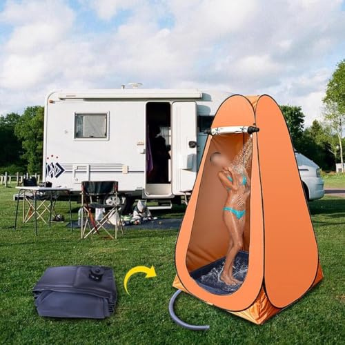 Lecreatekit Base doccia pieghevole per campeggio all'aperto e bagno per animali domestici, piatto doccia portatile in PVC con tubo di scarico, 104 x 104 cm, nero