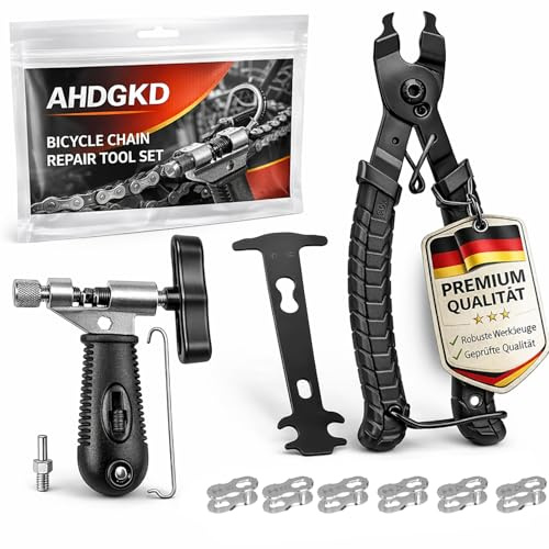 Kettennieter Fahrrad Set - Fahrrad Ketten Nieten und Kettenschlosszange, 6 Paar Fahrradketten Nieten, Fahrradketten Reparatur, für 6-12 Fach Fahrradkette Werkzeug