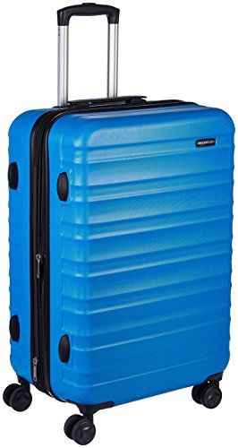 Amazon Basics Valigia Trolley rigido con rotelle girevoli, 68 cm, Blu chiaro
