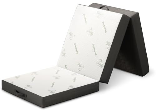 Cozzzi Dreifach Faltbare Matratze für Boden und Reisen mit abnehmbarem Bezug – leichte und tragbare Bodenmatratze für Erwachsene und Kinder – kompakt und einfach zu verstauen (190,5 x 63,5 x 10,2 cm)