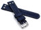 Sulla 18mm Herren Leder Uhrenarmband Pilot Wasserbüffel mit Nieten blau WB
