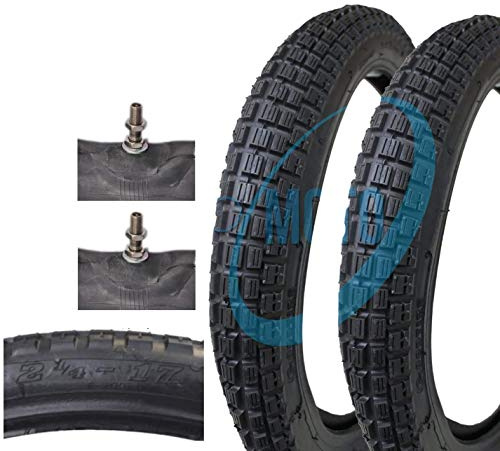 2 Neumáticos + 2 cámaras 2.25 – 17 con relieve Moto Ciao Si Bravo Monferraglia