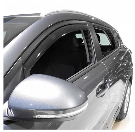 OMAC Windabweiser für Hyundai Tucson 2015-2020 Acryl Dunkel 2tlg | Regenabweiser, Schützt vor Regen und Spritzwasser, waschstraßenfest