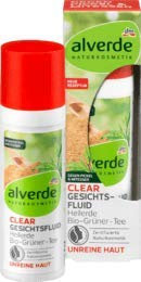 alverde NATURKOSMETIK Tagespflege Clear Gesichtsfluid Heilerde Bio-Grüner-Tee, 1 x 30 ml
