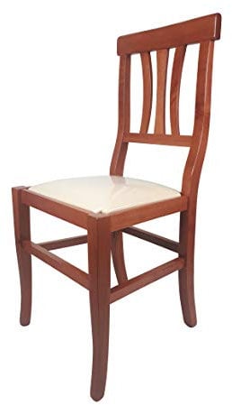 Sedia Arte Povera, Qualità TOP, diverse sedute e colorazioni (Ciliegio, Imbottita Beige)