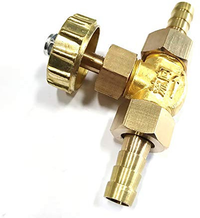 1/4 Brass Needle Valve Propane Butane Gas Adjuster Barbed Spigots 1 Mpa Parallel Control Needle Valve Replacement for Water Gas Two Way Flowing (Parallel Adjust Valve,DN Ф8mm)