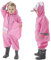 Baogaier Impermeabile da Pioggia Bambine Ragazze con Cappuccio Rosa Scimmia Stampa Bambina Antipioggia Giacca Impermeabili Tuta Portatile Sportivo Jogging Bambini Bimba 1-2 Anni
