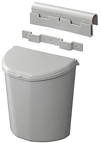 APT Cubo de basura XL de 10 litros, gris, con soporte, tamaño compacto, 18,8 x 30,3 x 30,8 cm