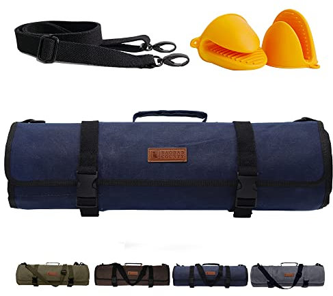 Baobab County Knife Roll Bag (Navy Blue)