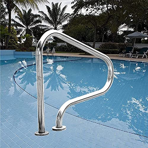 Lanmmraifc Poo -Handlauf, Edelstahl -Schwimmbäder Schiene, Poolstufen helfen Einstiegshandgeländer mit geflanschem Basisplatte und Schrauben Easy Mount Handgriff