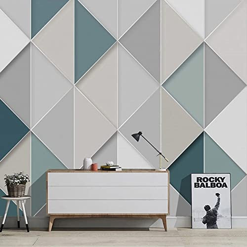 XTSWallpaper Mode Triangle Motif 140X70Cm Papier Peint Photo 3D Optique Trompe L Oeil | Déco Mural Tableaux Muraux Photo Mural Décor Motif Poster Géant Stickers Muraux Optique Fond Effet