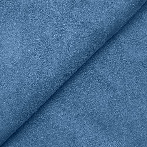 DESHOME Alessia 35 Meter - Stoff Meterware aus wasserabweisendem Mikrofaser, Stoffe für Sofa, Kissen, Möbelstücke, Stühle Beziehen Licht blau